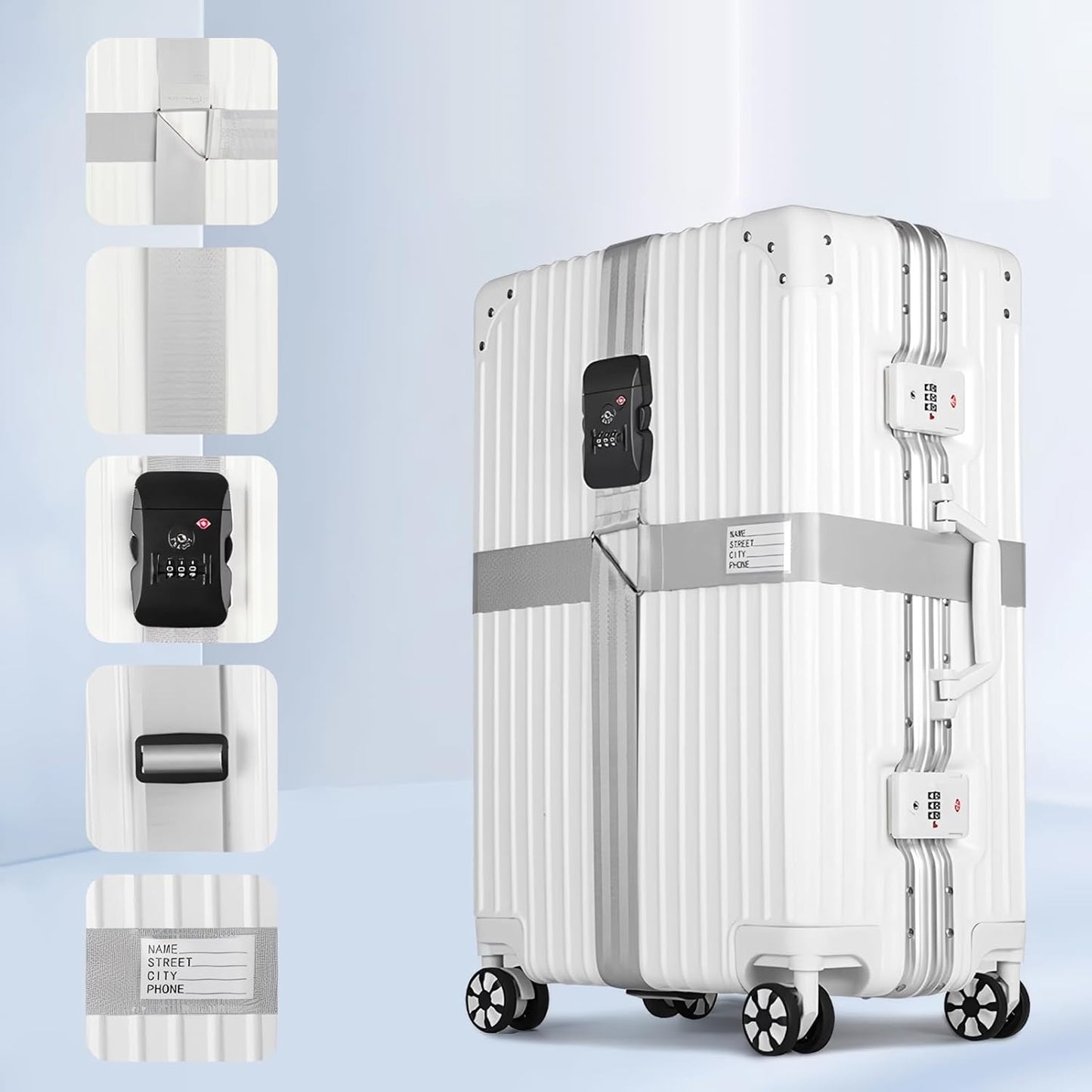 Luggage Straps, Adjustable Luggage Connector Strap, Flexible Travel Bag Packing Accessories For Plane, Train, Bus, Outdoors, Secure Travel Gear, Compact Luggage's Organizers Usage
