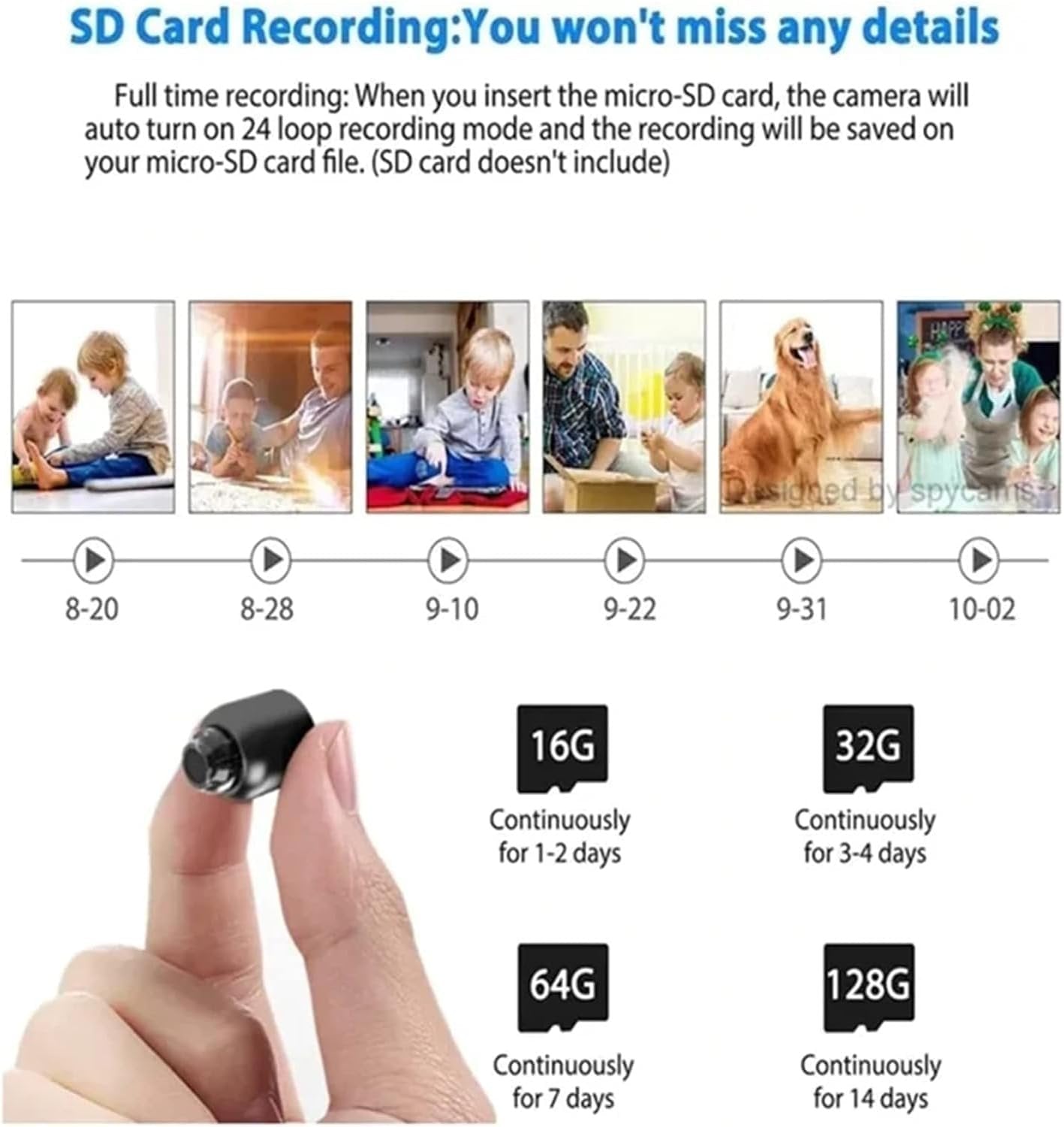 Mini Spy Camera 1080P HD Hidden Camera - Portable Small Nanny Cam with Night Vision - Covert Security Camera for Home/Office/Indoor/Outdoor