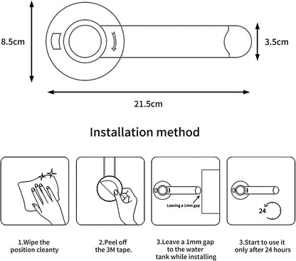 Baby Toilet Lock Safety Bathroom Child Proof Toilet Seat Lock with 3M Adhesive No Tools Needed Toilet Lid Lock with Arm Locks for Little Kids (2 Pack)
