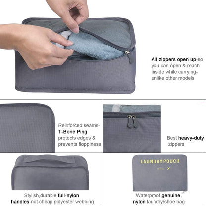 Vicloon Suitcase Organizer Set, 8 in 1 Suitcase Organizer, Travel Useful Accessories, Travel Bag for Clothes, Shoes, Cosmetics Classified Storage, Packing Cubes Organizer Travel Space-Saving