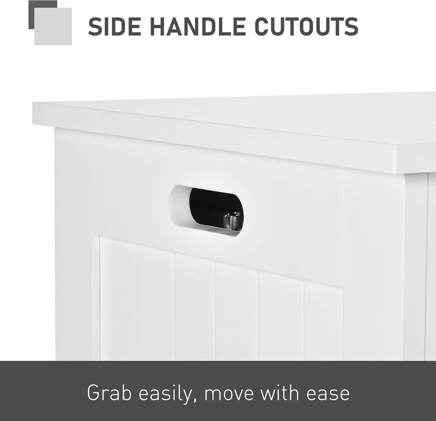 HOMCOM Storage Chest, Modern Storage Trunk with 2 Safety Hinges and Flip-Top Lid, Blanket Box for Living Room, White