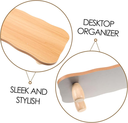 KALLORY Computer Monitor Stand Riser Ergonomic Wooden Desk Organizer for Home Office Height Durable Construction Enhances Workspace Organization Fits Heavy Monitors