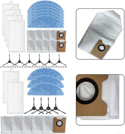 Cleaning Essentials for ECOVACS Y1 - Set completo di filtri, panni mocio, sacchetti per la polvere e spazzole laterali per mantenere l'igiene (B)