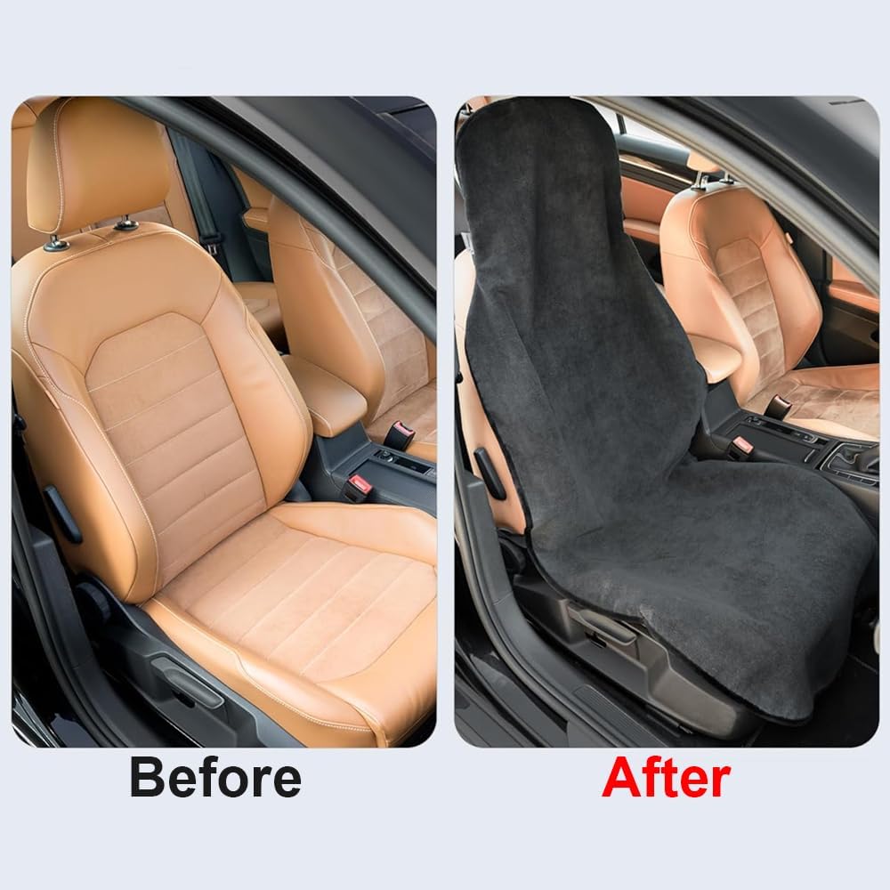 ZXCVDF Coprisedili Anteriori Auto per Renault Mégane E-Tech 5 (V) I 2022-2024,Copri Sedili per Auto Protezione/Copertura Sedile Guidatore Singolo per Fitness/Cane Coprisedili per Officina,Black-1