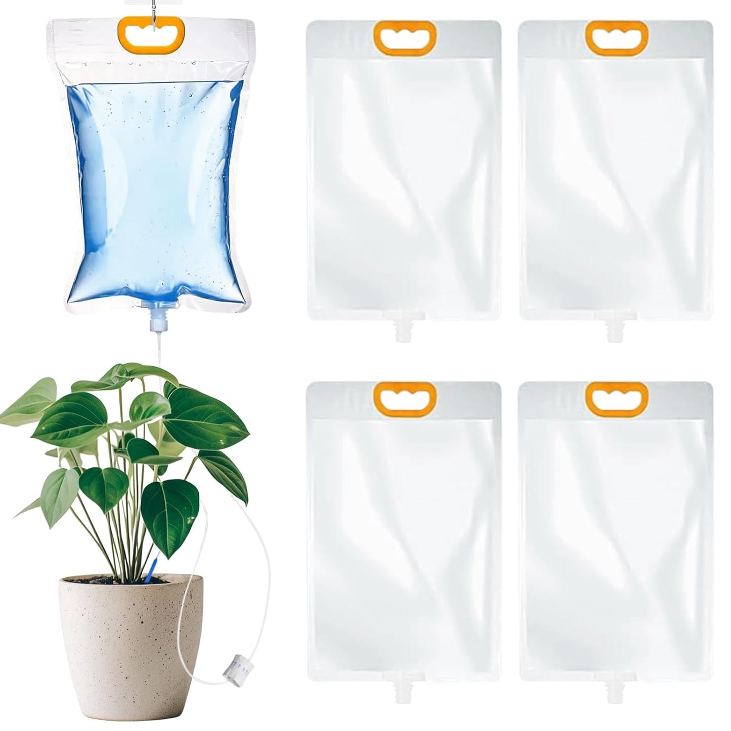 5 x 3.5L Drip Irrigation Bags Automatic Plant Watering System with Adjustable Flow Home Sprinkler Device for Indoor and Outdoor