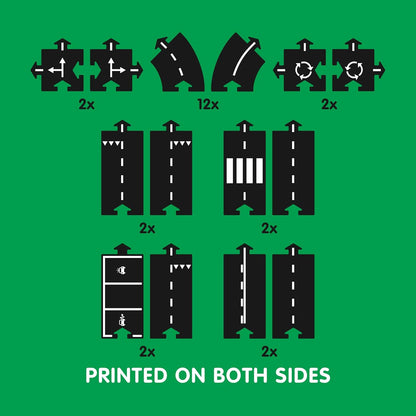 waytoplay -Starterset Highway 24 Pieces Black with White Stripes 27 x 14.5 x 7.5 cm