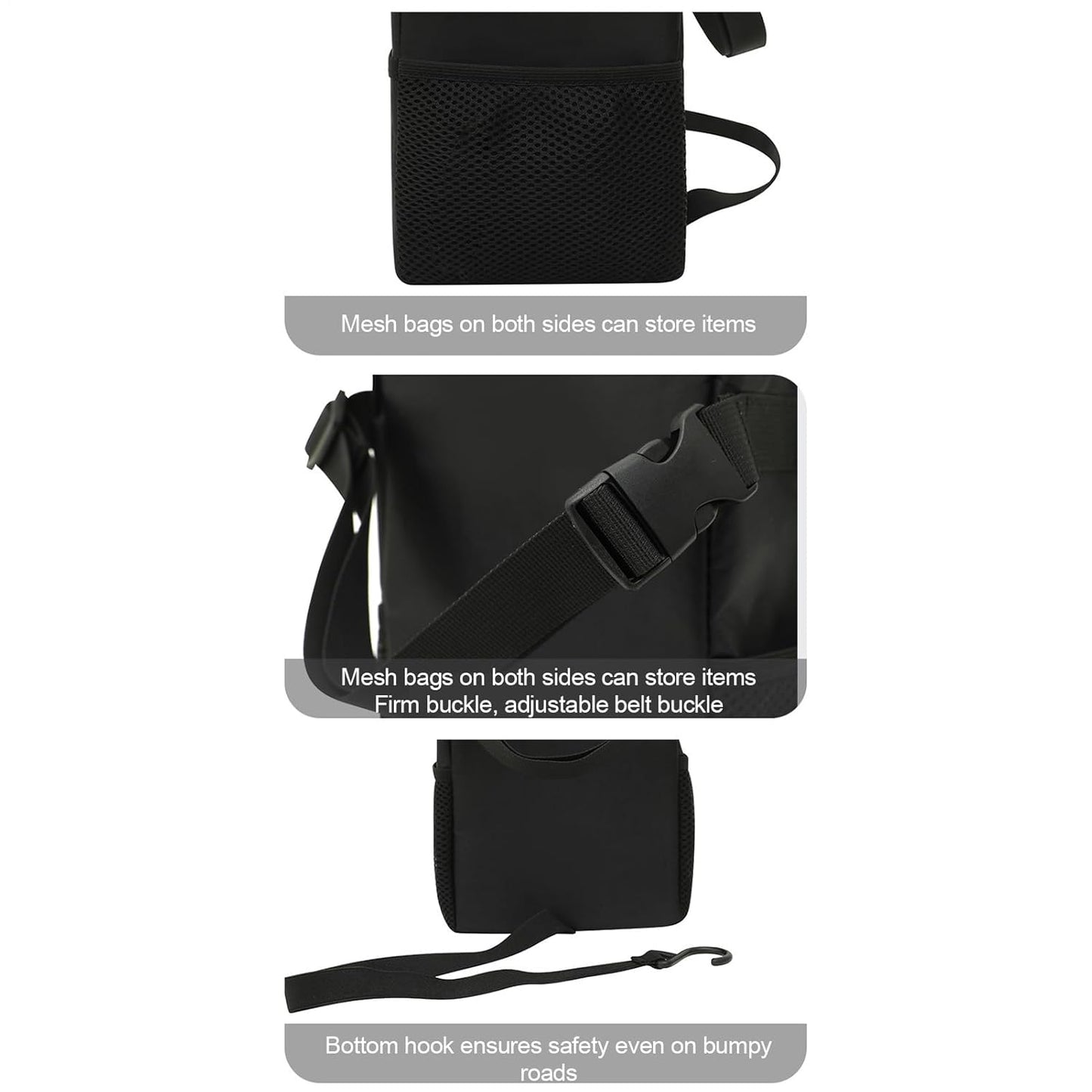 mivceklw Car Trash Can, Foldable Waste Bin, Leakproof Garbage Container, Portable Storage Reusable Design Black 1 Pack for Road Trips, Travel, Camping, Daily Use, 1 pezzo