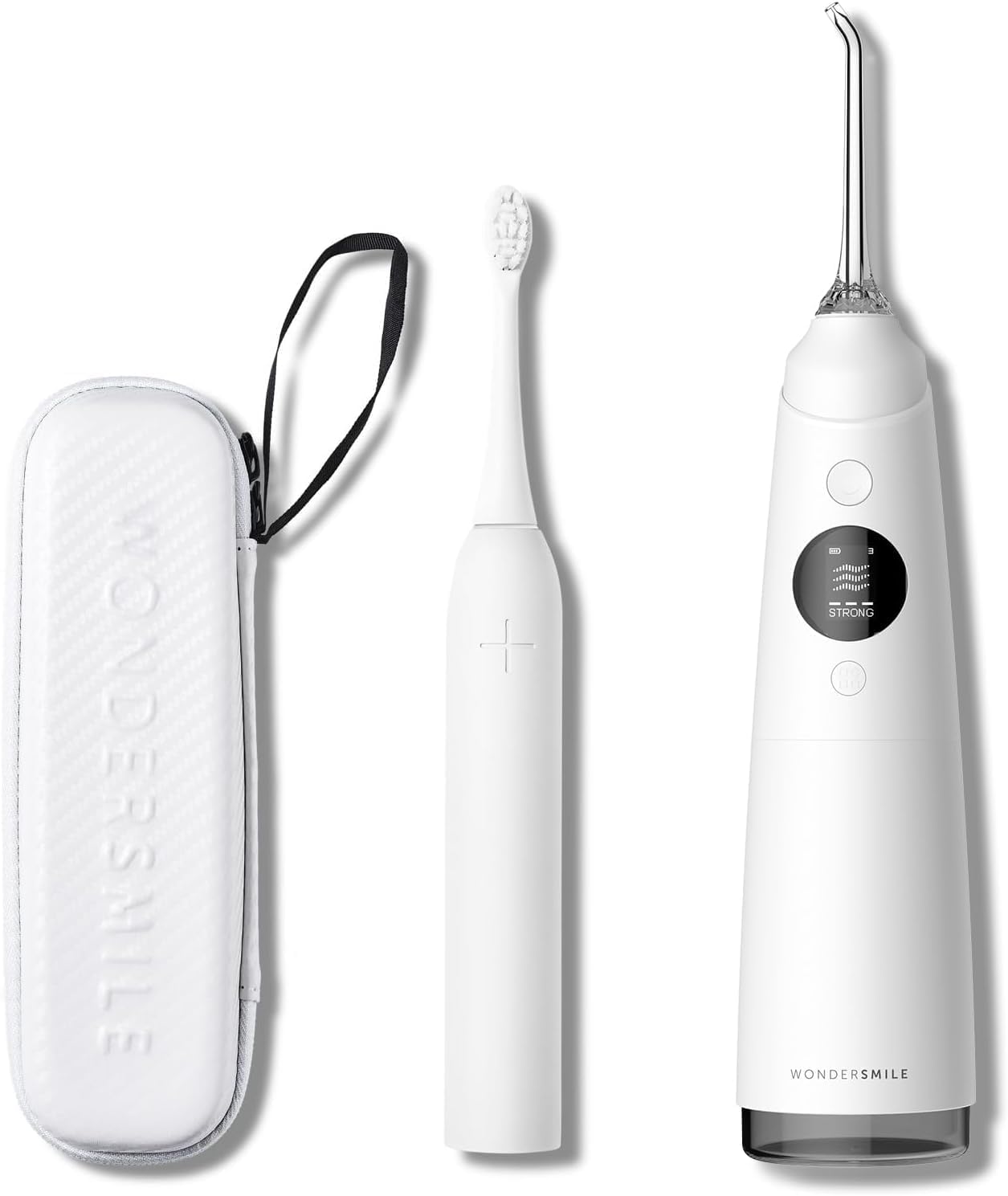 WonderSmile Oral Irrigator Pro - SmoothFlow Technology for Optimal Tooth and Gum Care - Interdental Cleaner with 4 Modes (All White Oral Care Set, 1 Piece (Pack of 1)