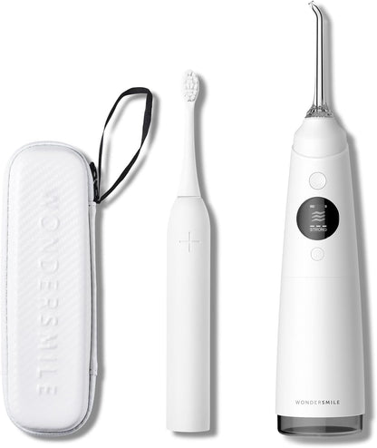 WonderSmile Oral Irrigator Pro - SmoothFlow Technology for Optimal Tooth and Gum Care - Interdental Cleaner with 4 Modes (All White Oral Care Set, 1 Piece (Pack of 1)