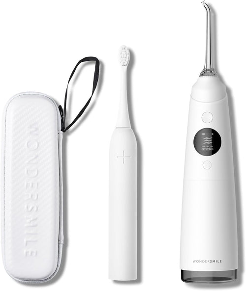 WonderSmile Oral Irrigator Pro - SmoothFlow Technology for Optimal Tooth and Gum Care - Interdental Cleaner with 4 Modes (All White Oral Care Set, 1 Piece (Pack of 1)