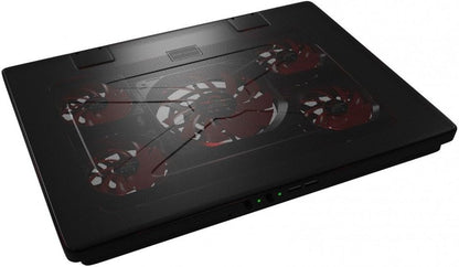 Mars Gaming MNBC2 Cooling Base for Gaming Laptops up to 17.35 inches (5 Ultra-Silent Fans, Red LED, 2 x USB 2.0), Black and Red