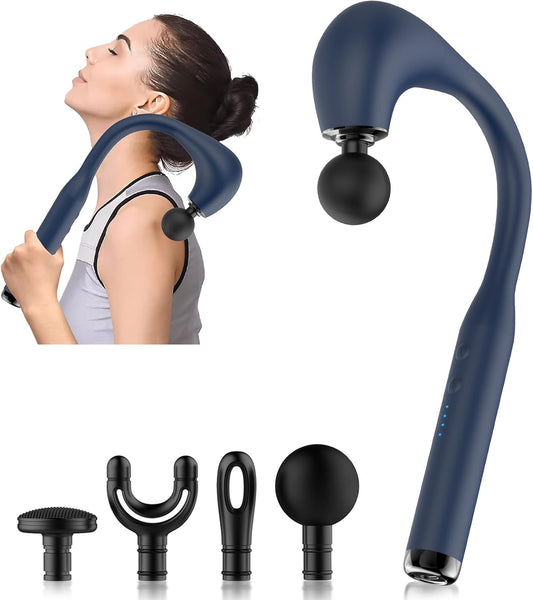 Fronnor Massage Gun with Extended Handle Revolutionary U-Shaped Back Massager for Pain Relief Deep Tissue Body Massager for Neck,Shoulder,Leg-Reach Every Muscle with Ease