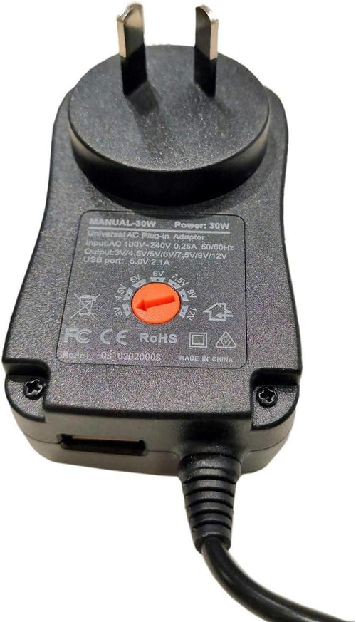 Easyday Universal AU Power Supply Adapter AC 100-220V to DC Wall Charger Power Adapter (3V-12V 5.5X2.1mm DC)