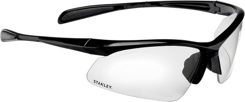 Stanley Clear Lens Half Frame Safety Glasses - Clear Safety Glasses For Men and Women - Transparent with UV Protection Glasses - Rubber Tipped No-Slip Design