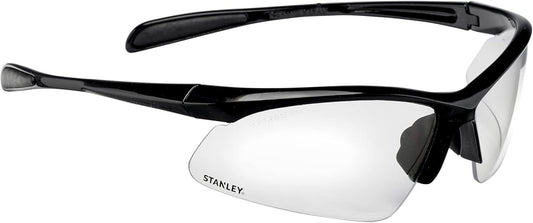 Stanley Clear Lens Half Frame Safety Glasses - Clear Safety Glasses For Men and Women - Transparent with UV Protection Glasses - Rubber Tipped No-Slip Design