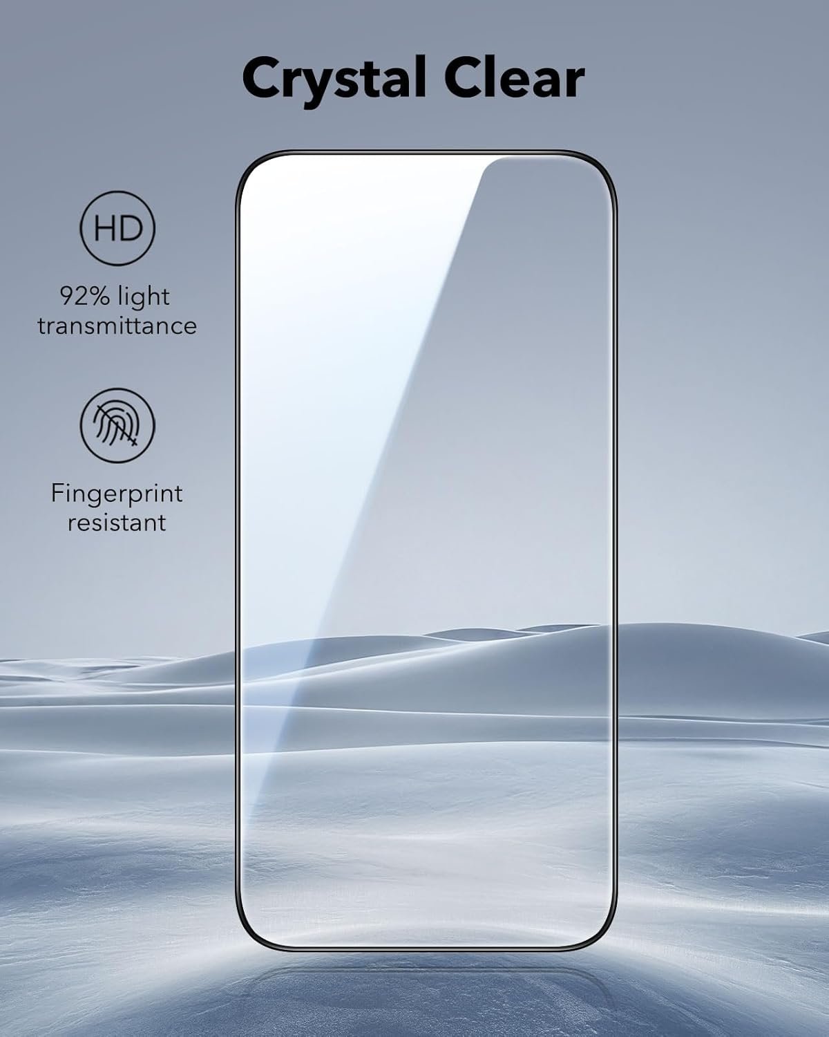 ESR 3 Pack for iPhone 16 Pro Screen Protector, Military Grade Shatterproof, 9H Hardness, Full Coverage Tempered Glass with UltraFit Tray