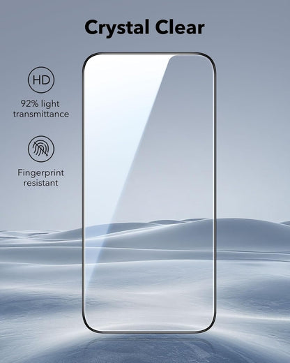 ESR 3 Pack for iPhone 16 Pro Screen Protector, Military Grade Shatterproof, 9H Hardness, Full Coverage Tempered Glass with UltraFit Tray