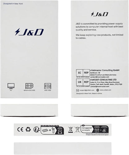 J&D PCIe 6 Pin to PCIe 8 Pin Power Adapter Cable (2 Pack), PCI Express 6 pin to 8 pin Adapter Power Cable, 12 inch