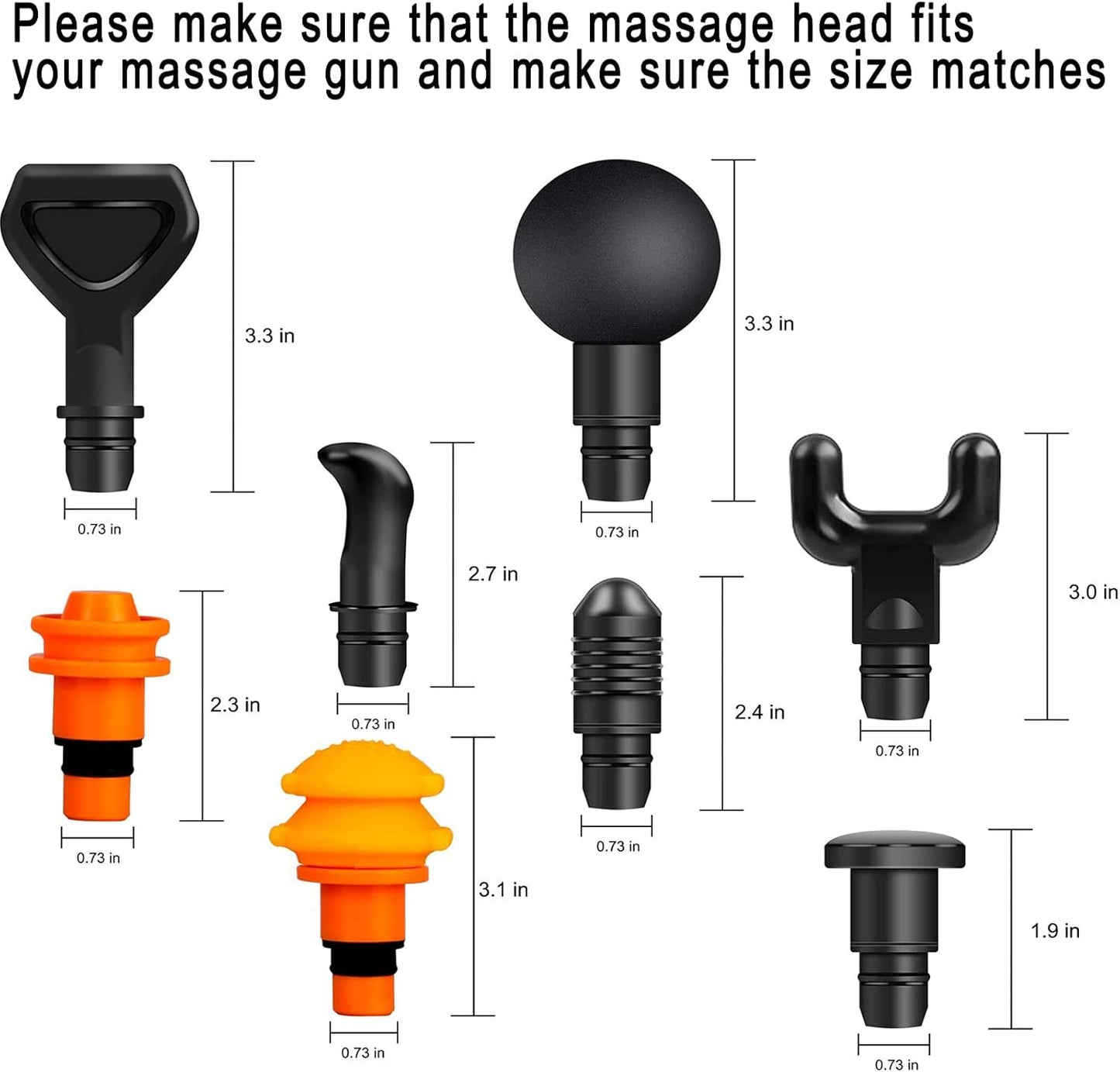 Massage Gun Heads for Hypervolt Go, Replaceable Massager Gun Attachment 8 Different Muscle Massager Heads Deep Tissue Percussion Plug and Play Salon Tools Home Pain Relief New Upgrade Massage Head