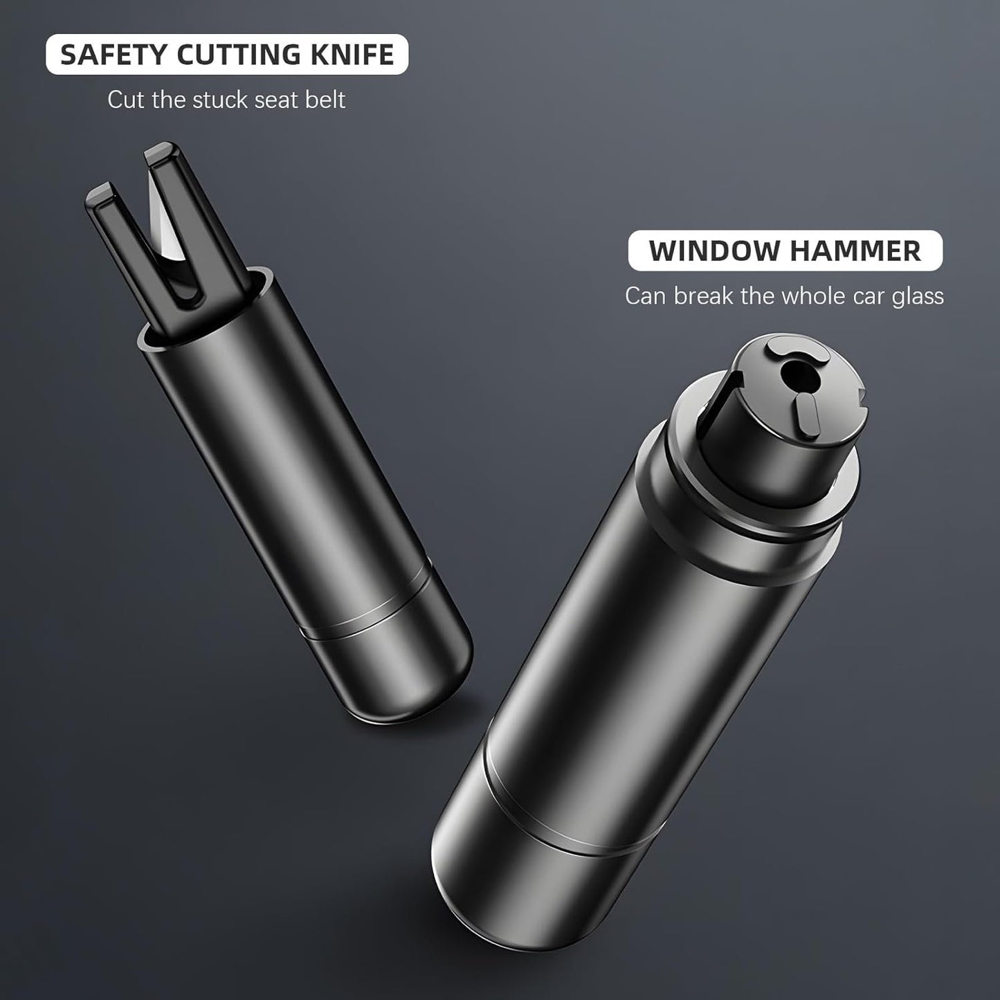 GHKLNY Car Safety Hammer with Seatbelt Cutter Emergency Escape Tool, One Second Window Breaker Seatbelt Cutter Car Emergency Tool to Break Glass (Black)