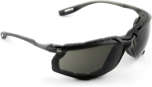 3M Safety Glasses, Virtua CCS, ANSI Z87, Anti-Fog, Gray Lens, Black Frame, Corded Ear Plug Control System, Removable Foam Gasket