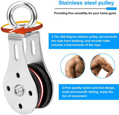 OWEITE Fitness DIY Pulley Cable Machine Attachment System with Pin Lifting Arm, Biceps Pulley System for Home Gym