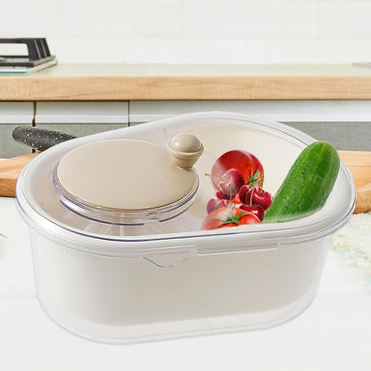 Fruit Washing Machine - ABS Salad Washer and Spinner | 12.6x9.45 Inches Lettuce Dryer, Kitchen Food Prep Tool, Labour-Saving Gadgets for Strawberry, Lettuce, Blueberries, Cherry Tomato