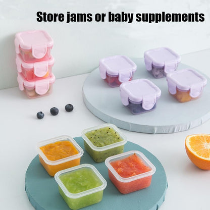 Small Food Storage Containers with Lids 6 Pcs, 2 oz Salad Dressing Containers, Suitable for Food, Sauces, Condiments, Snacks, Fruits