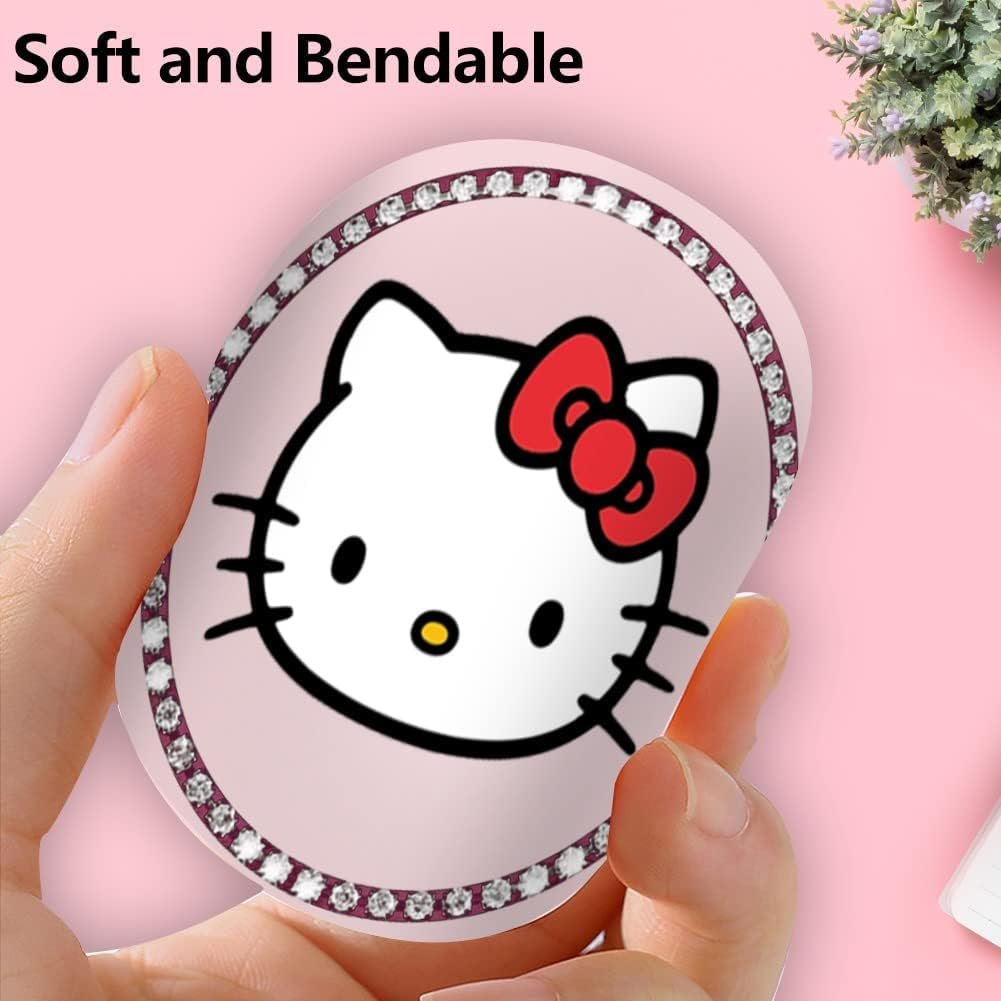 2PCS Bling Car Cup Coaster,Silicone Non-Slip Pads for Cup Holder Car Coasters,Cute Pink Bling Car Interior Accessories for Women and Girls