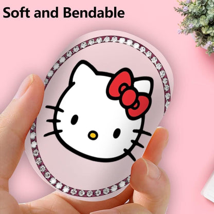 2PCS Bling Car Cup Coaster,Silicone Non-Slip Pads for Cup Holder Car Coasters,Cute Pink Bling Car Interior Accessories for Women and Girls