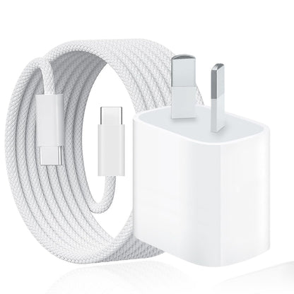 3m iPhone USB C to USB C Woven Cable for iPhone 15/16, 15/16 Plus, 15/16 Pro Max, 20W Fast Charger Cable for AirPods 4, AirPods Pro(2nd Generation) Wireless Earbuds Charging Cord Lead Power Adapter