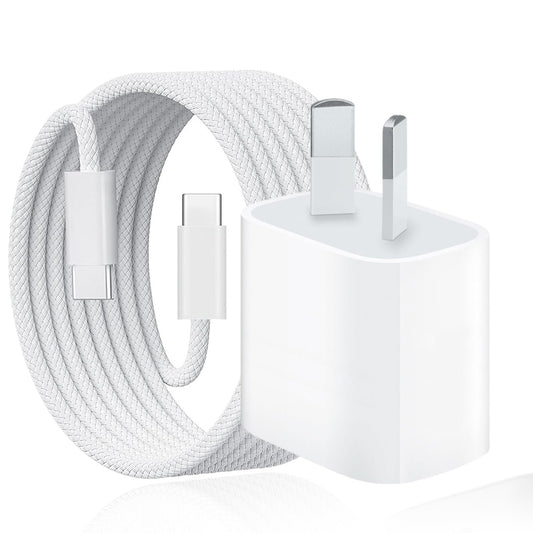 3m iPhone USB C to USB C Woven Cable for iPhone 15/16, 15/16 Plus, 15/16 Pro Max, 20W Fast Charger Cable for AirPods 4, AirPods Pro(2nd Generation) Wireless Earbuds Charging Cord Lead Power Adapter