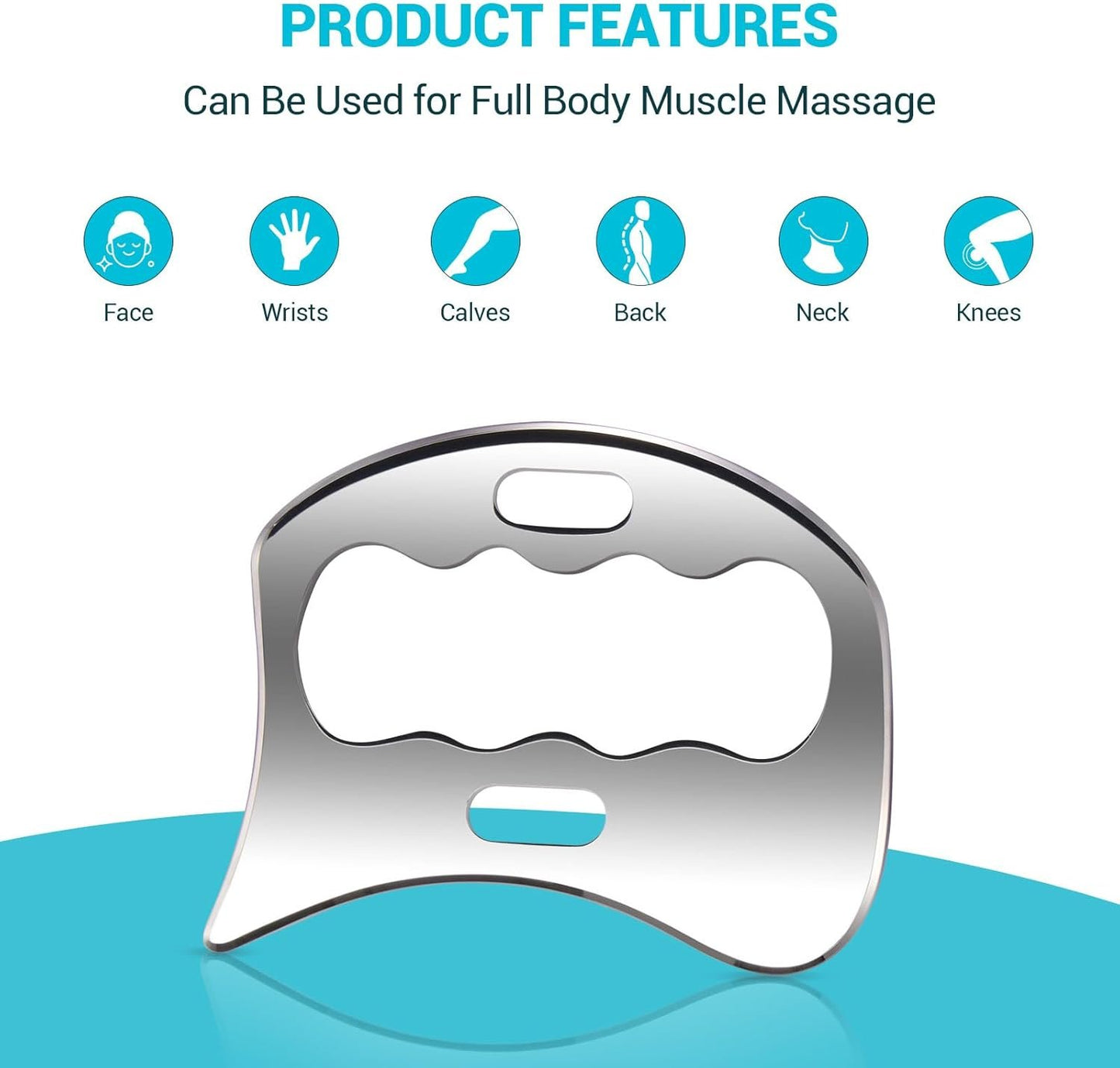 Gua Sha Facial Tool, 3 in 1 Stainless Steel Gua Sha Set, Scraping Massage Tool, Cupping Therapy Set Muscle Scraper for Arms, Back, Legs, Neck Reduce Soreness