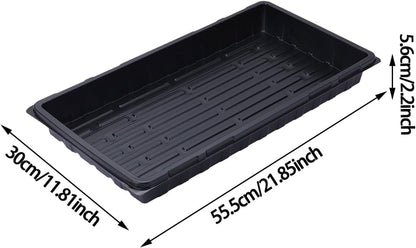 10 Pack 1020 Plant Growing Trays,Sturdy Farmer Self Seedling Nursery Tray Plastic Seeds Starter Tray,Black Plastic Growing Trays for Seedling Cloning Indoor Gardening Sprouts (5pcs)