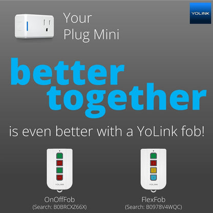 YoLink Smart Plug with Energy Monitoring, 1/4 Mile Longest Range Smart Plug Works with Alexa Google, Home Assistant IFTTT Remote Control Home Appliances Anywhere, YoLink Hub Required