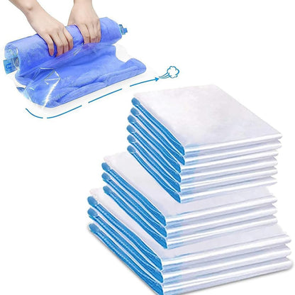 Space-Saving Compression Bags - Essential Travel Accessories - No Vacuum or Pump Needed - Vacuum Storage Bags for Travel and Home Organization - Packing Organizers (10)