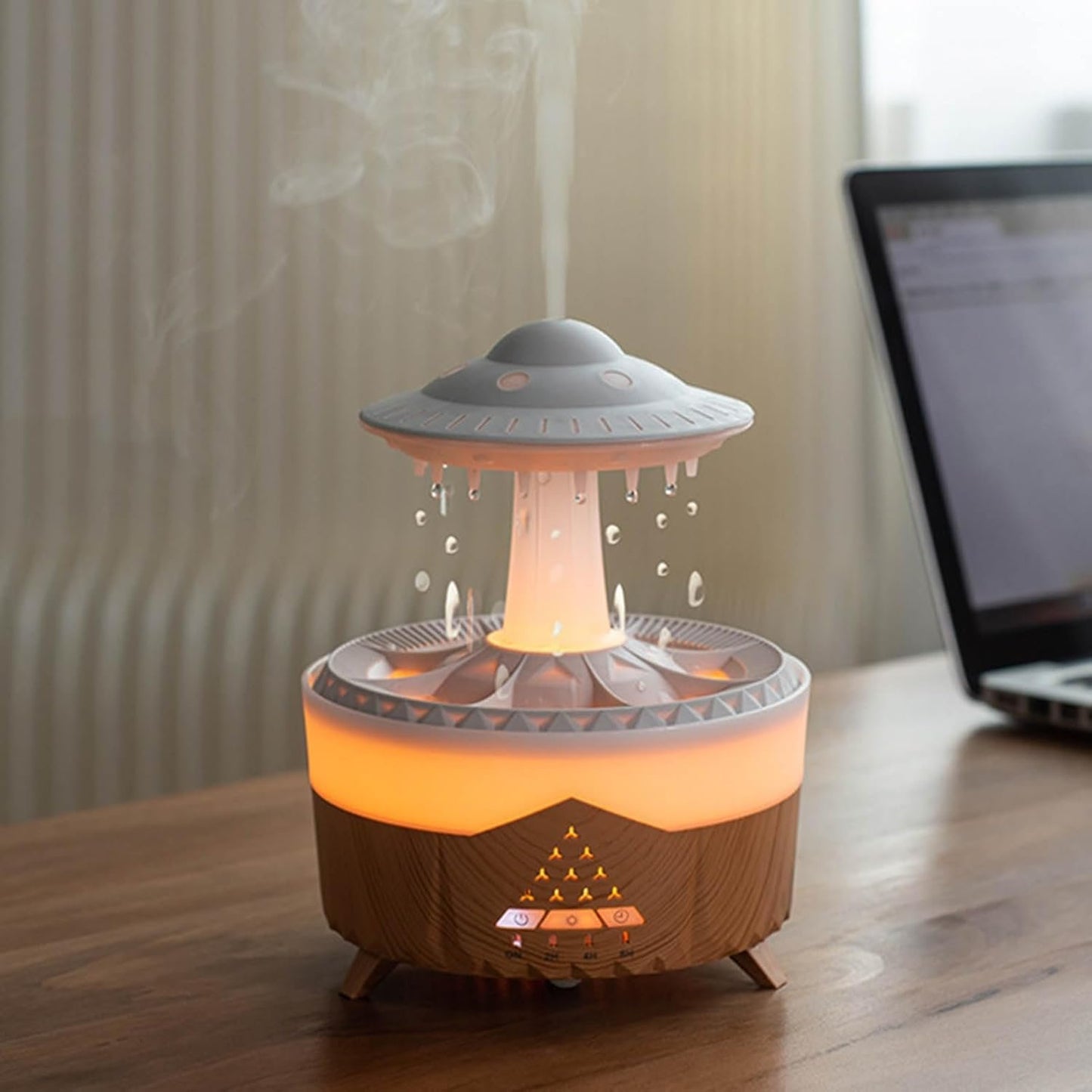 Fockety Rain Cloud Humidifier Water Drip, 3 in 1 350ml Rain Cloud Diffuser with Remote Control & Timer, Aromatherapy Essential Oil Diffuser, Raining Cloud Night Light, Rain Drop