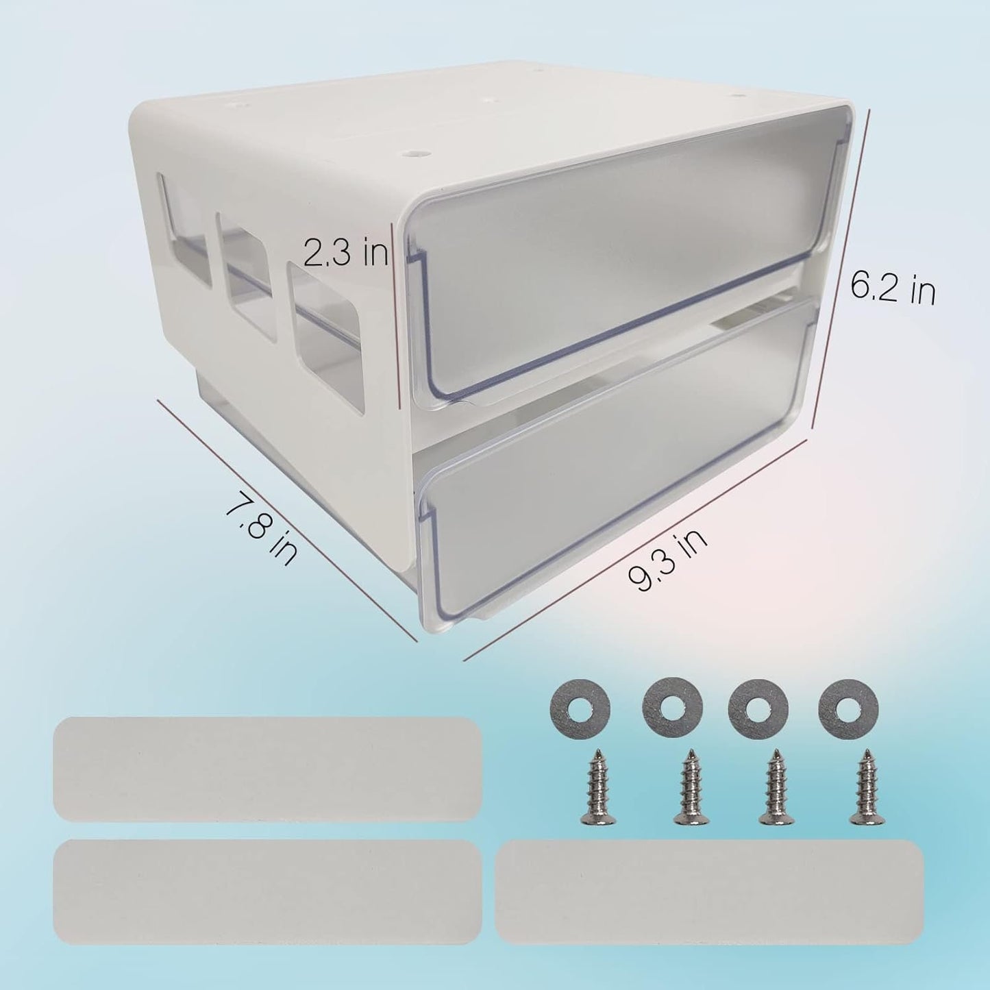 RTUDOPUYT Desk Drawer Attachment, 2 Layers Under Desk Drawer Organizer Slide Out, Adhesive Drawer, Home Office Organization Plastic Desk Accessories & Workspace Organizers (white)