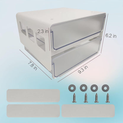 RTUDOPUYT Desk Drawer Attachment, 2 Layers Under Desk Drawer Organizer Slide Out, Adhesive Drawer, Home Office Organization Plastic Desk Accessories & Workspace Organizers (white)