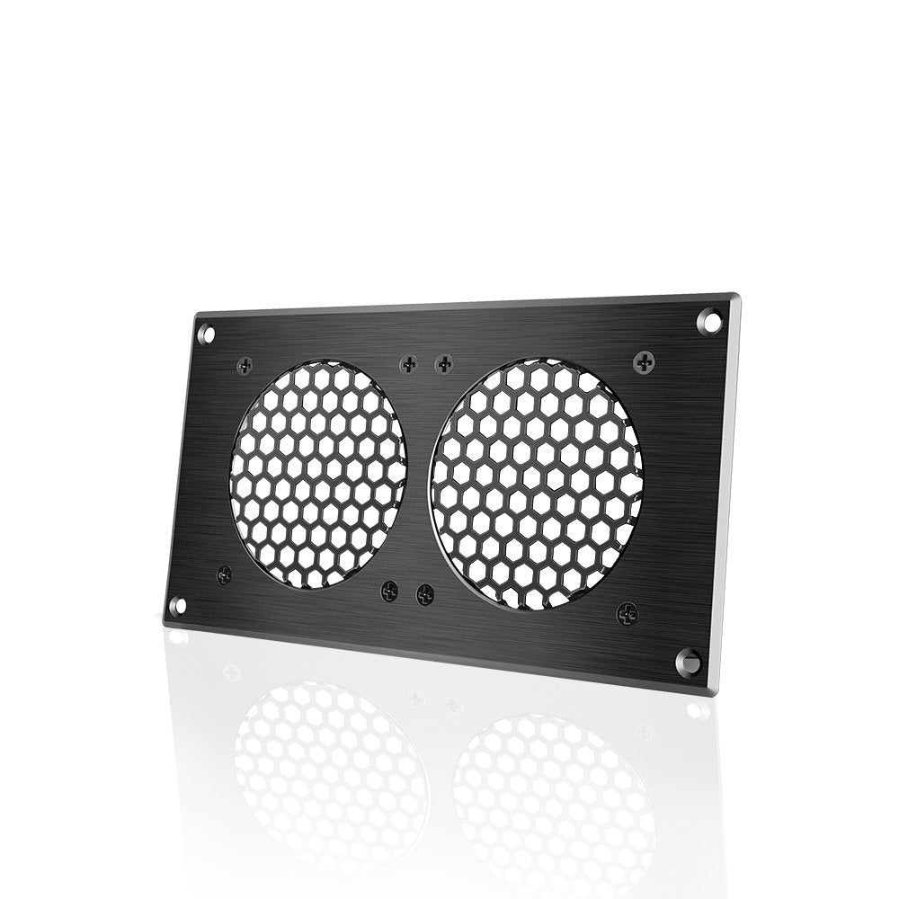 AC Infinity Ventilation Grille 5, for PC Computer AV Electronic Cabinets, Also Includes Hardware to Mount Two 80mm Fans