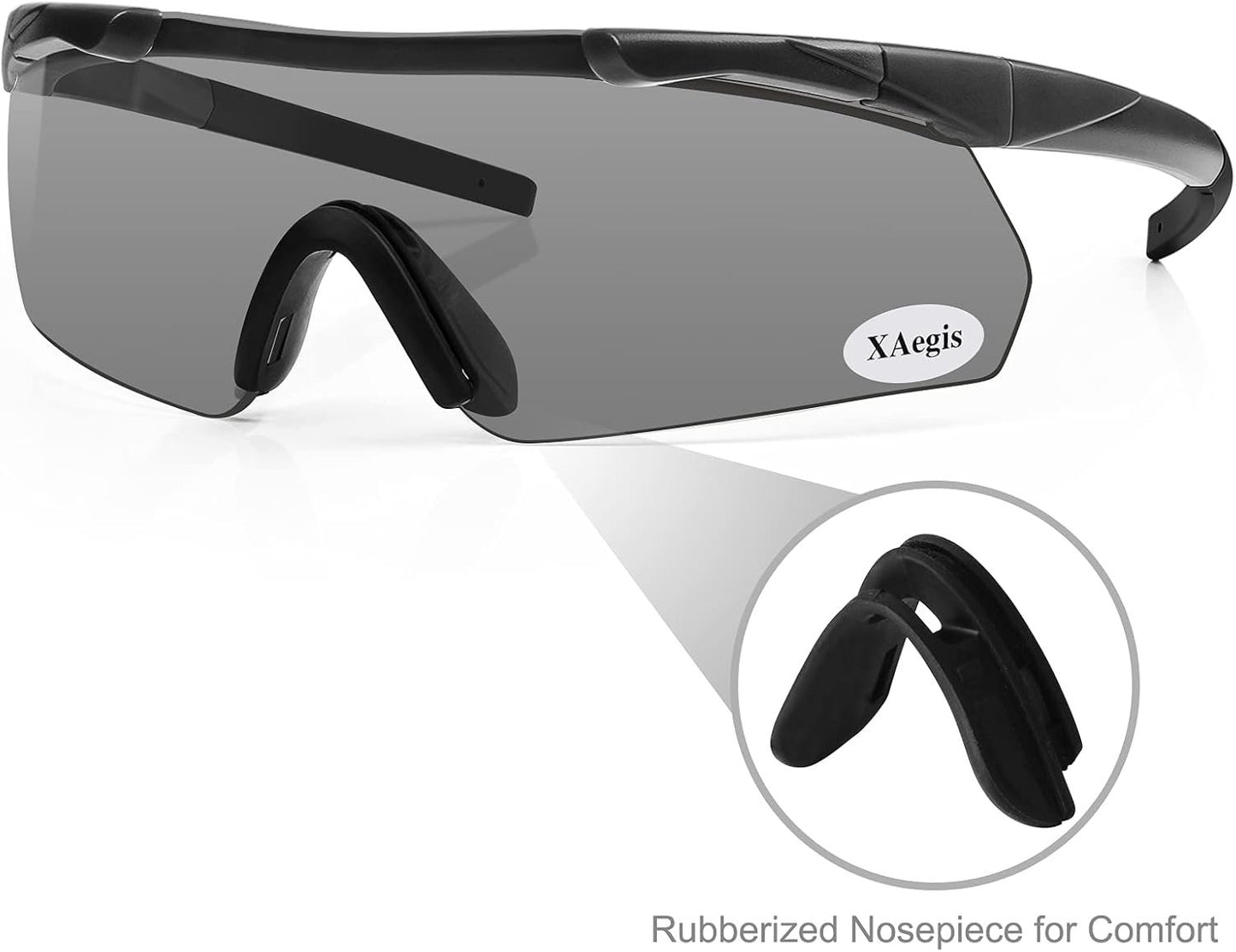 Xaegistac Tactical Shooting Glasses with 3 Interchangeable Lens High Impact Eye Protection