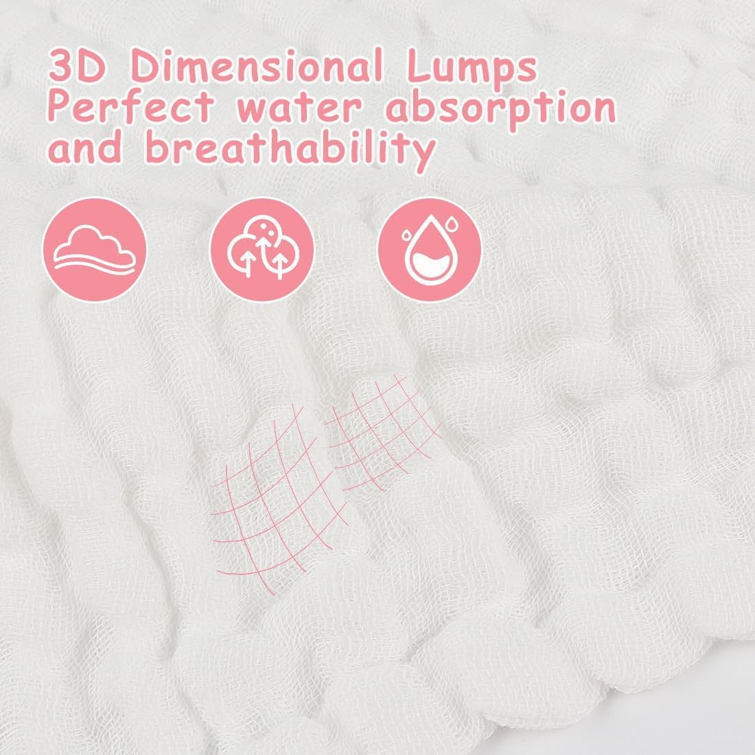 AIDEA Baby Washcloths and Burp Cloths, Absorbent Cotton Muslin Baby Towels, Large Soft Breathable Newborn Essentials for Boys and Girls, Newborn Essentials, 10 Pack, 10"x10"