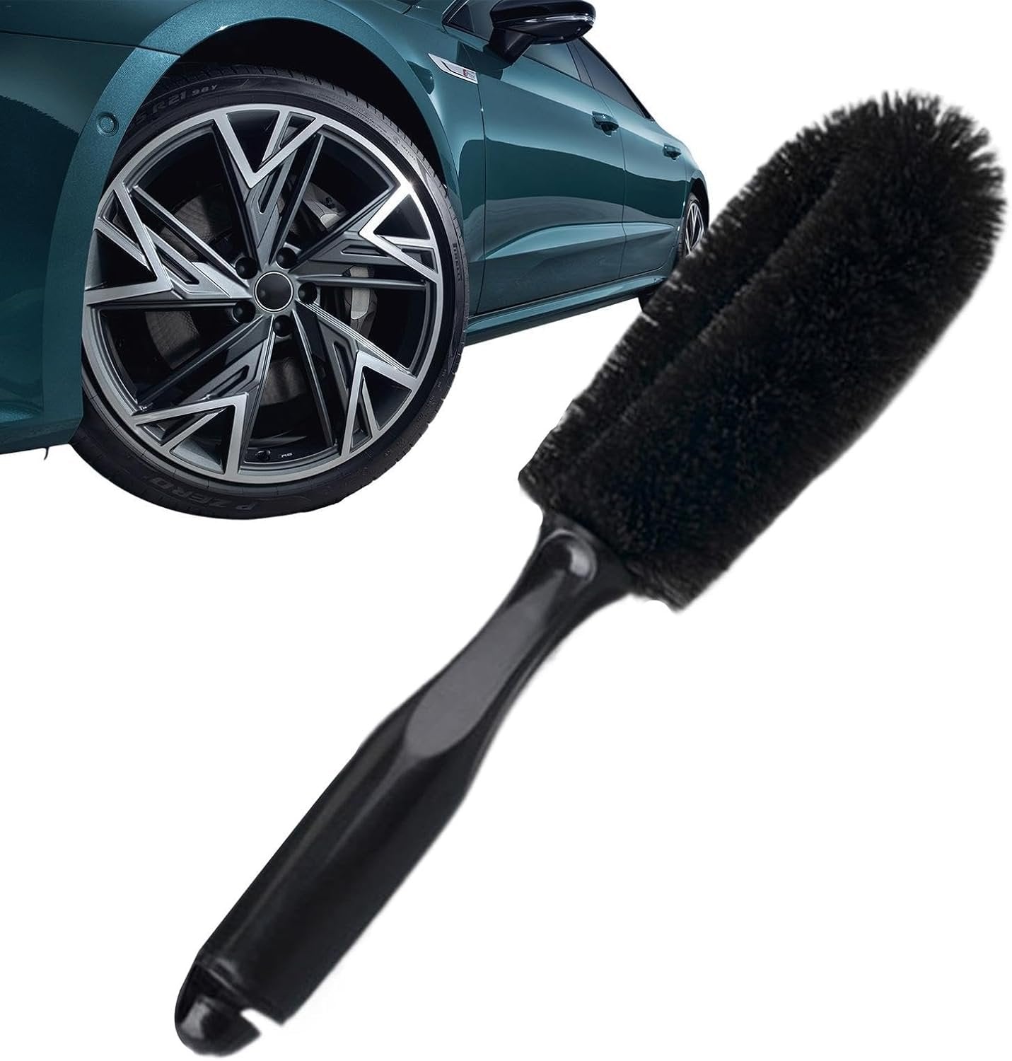 Rim Brush For Car - Car Detailing Cleaning Soft Brush,No-Scratch Long Handle Wheel And Tire Cleaning Brush For SUVs, Engine Bays