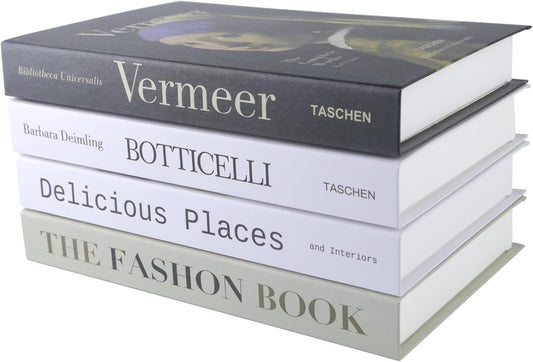 PTShadow 4 Pcs Decorative Books for Home Decor, Black and White Decor Accents Bookcase Home Decor Sweet Stacked Books