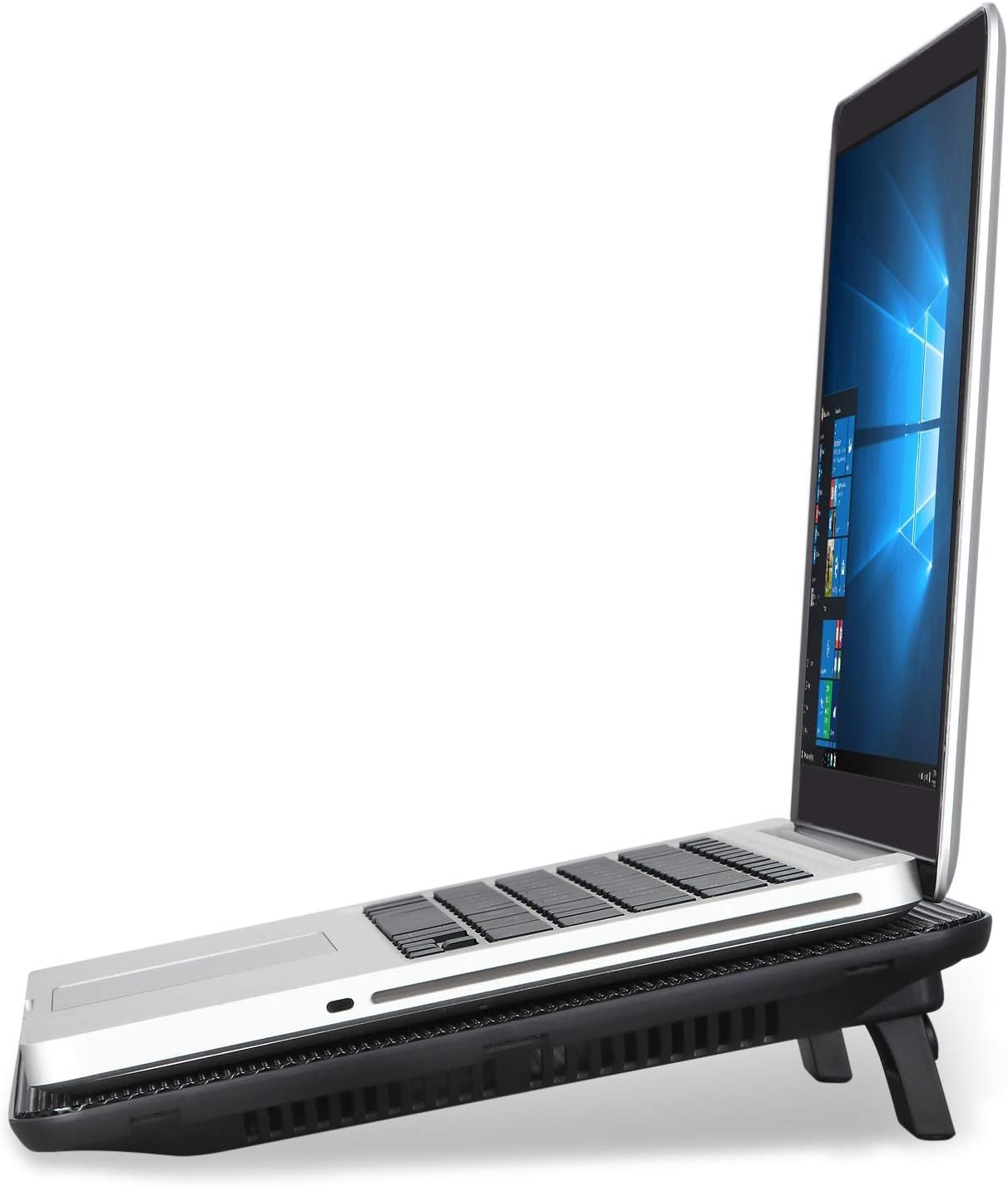 Laptop Cooling Pad, Coolertek Portable Slim Quiet Laptop Notebook Cooler Cooling Pad Stand with 2 Blue LED Fans, USB Powered, Adjustable Angled, Fits 11-14 Inche