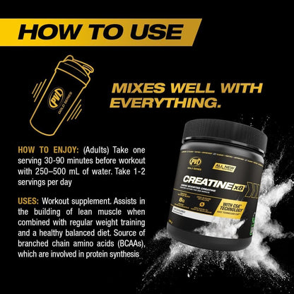 PVL Creatine X8 - Advanced Creatine Multiplier - creatine monohydrate powder + Amino Acid Supplement - 249 g - 30 Serving