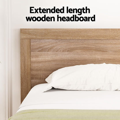 Artiss Queen Bed Frame with Headboard, Wooden Bed Base with 21CM Under Storage, 300KG Capacity Solid Platform Bedframe, Queen Size No Box Spring Needed for Guest Bedroom Furniture, Easy Assembly