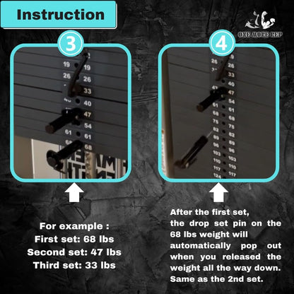 Onemorerep™Drop Set Pins Gym - Original Weight Dropset Pins for Weight Stack, Weight Loading Stack Pin for Gym Performance, Drop Set Pin for Gym Accessories and Gym Equipment, Ideal Home Gym Equipment