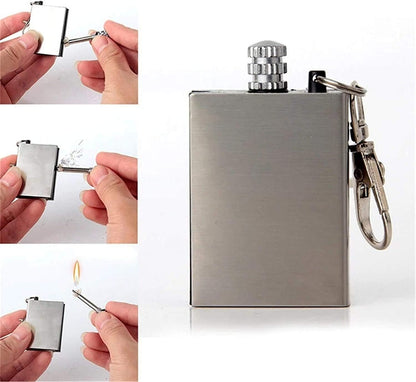 Scoutdoors Permanent Match & Emergency Lighter, Waterproof & Windproof - Stainless Steel Flint Fire Starter Survival Tool (3)