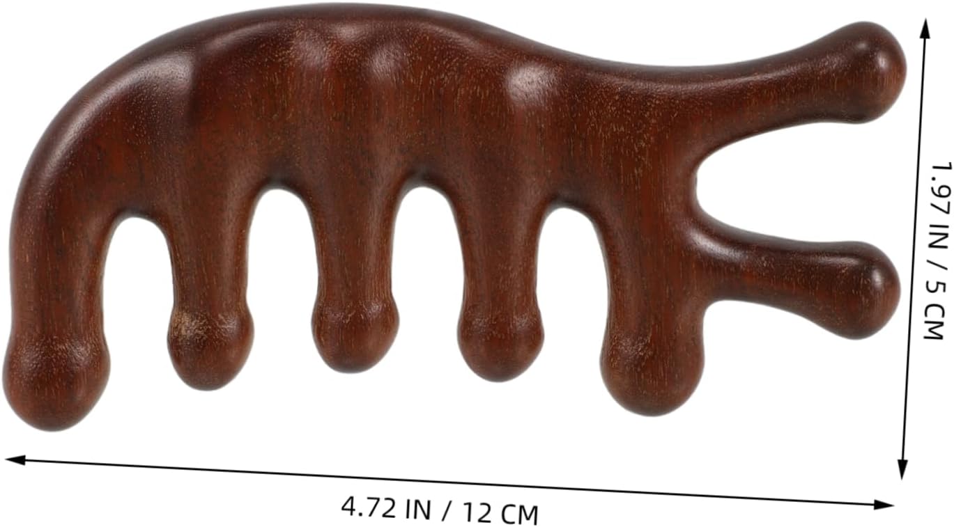 OATIPHO Massaggiatore Per La Testa Pettine Levigante i Attrezzo Largo Massaggiatori Gua Sha Accessori Per La Cura Dei Rottame Manuale Tasca Di Legno Coffee